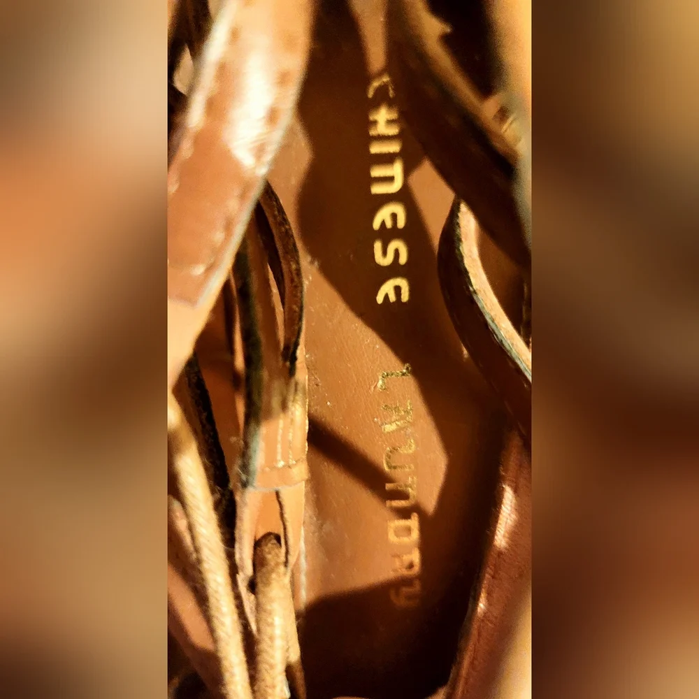 Elegant Tan Strappy Heels - Picture 8 of 8